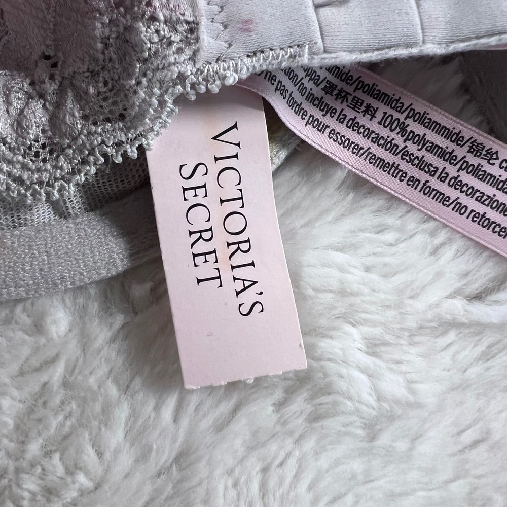 Victoria's Secret‎ Women's Dream Angels Grey Lace Unlined Plunge Bra Size Medium - Picture 12 of 17